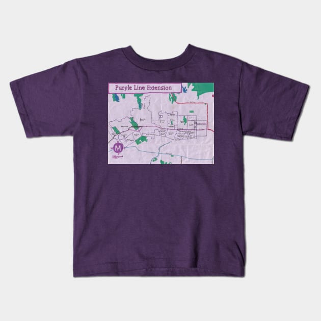 Purple Line Extension Kids T-Shirt by PendersleighAndSonsCartography